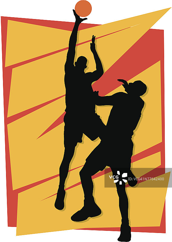 篮球运动员的剪影图片素材