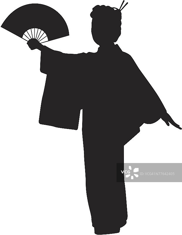艺伎剪影图片素材