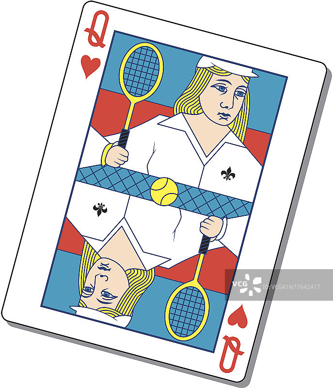 拿着网球拍的皇后牌图片素材
