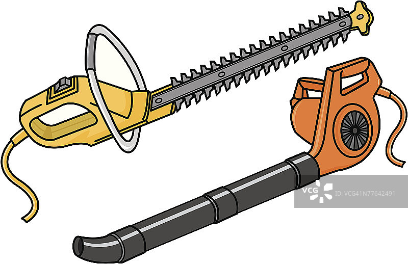 绿篱修剪机和吹叶机图片素材