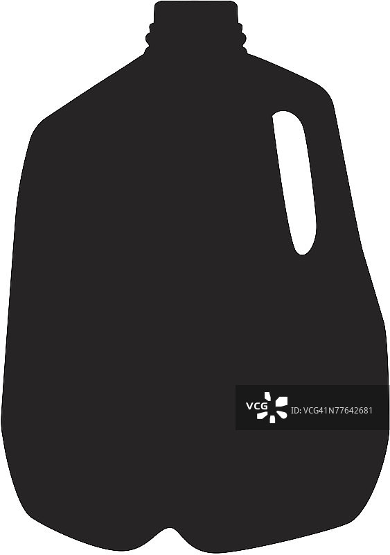 一加仑牛奶壶剪影图片素材