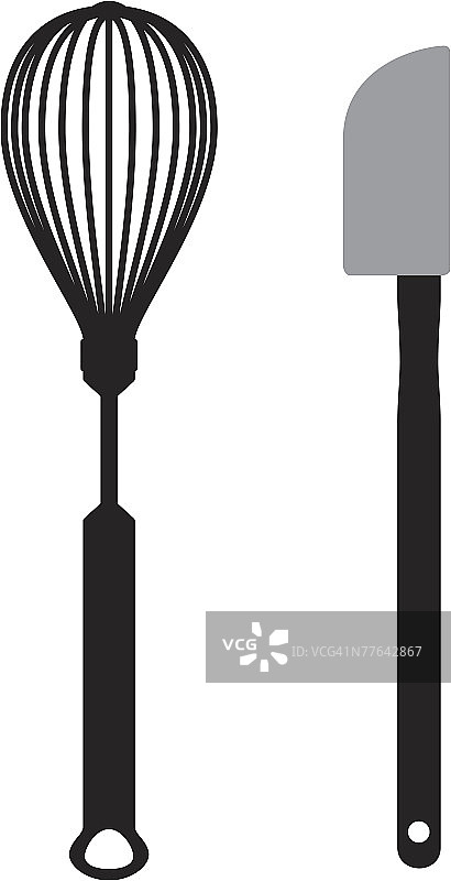 打蛋器和刮刀的轮廓图片素材