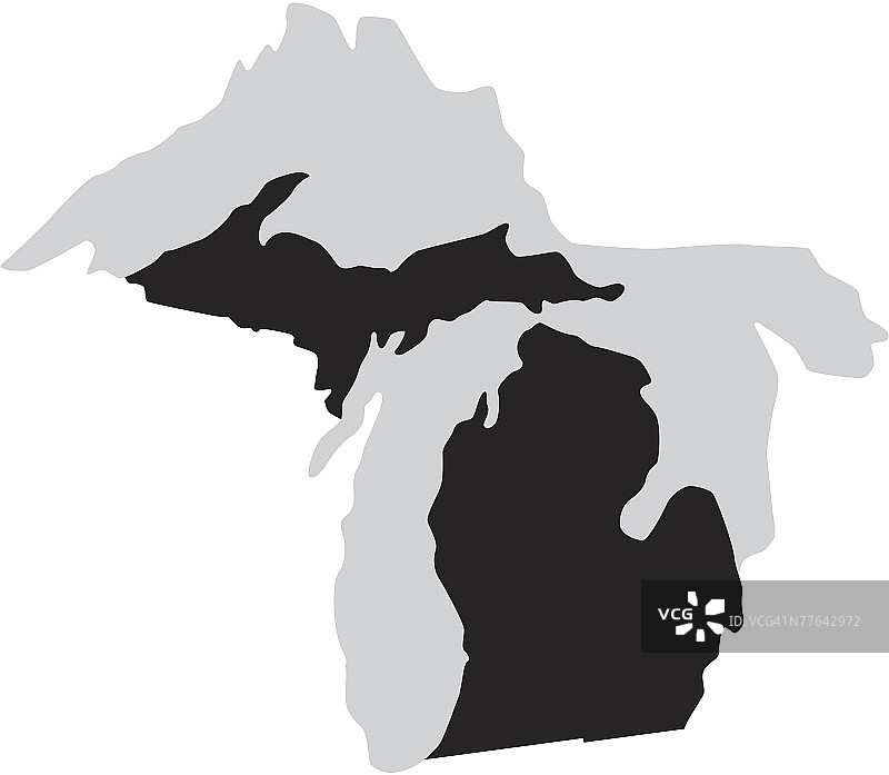 密歇根州的轮廓图片素材