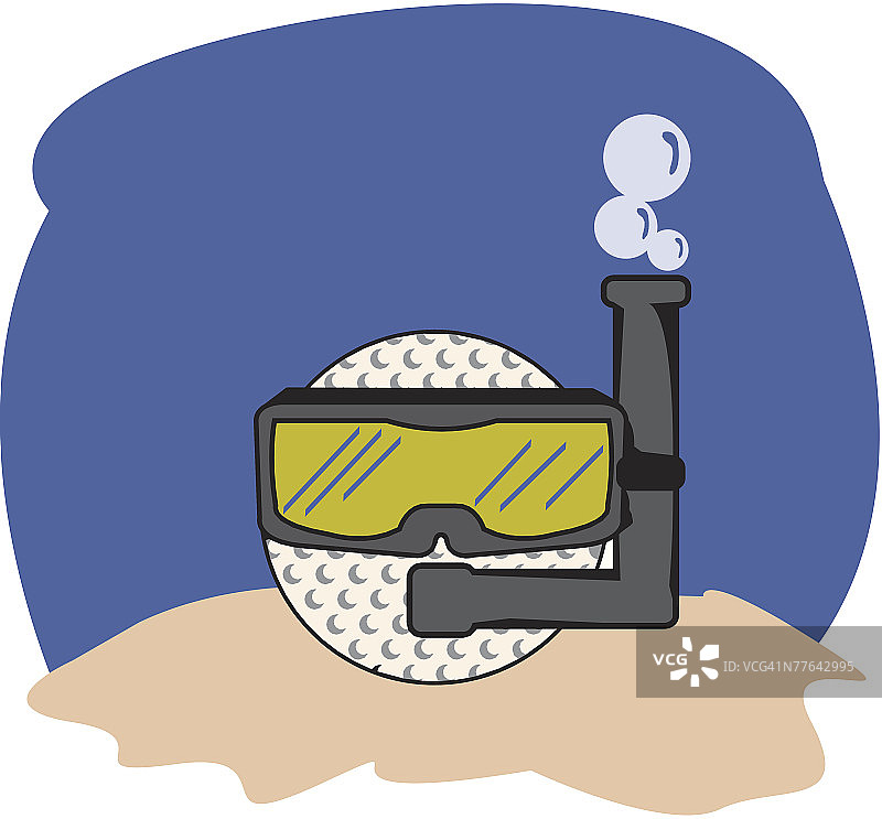 带有潜水装备的高尔夫球图片素材