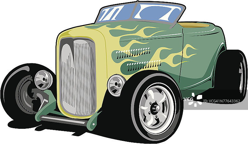 带火焰的经典运动型摩托车图片素材