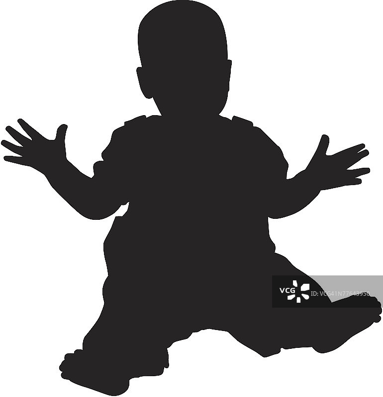 婴儿的轮廓剪影图片素材