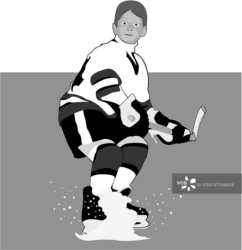 滑冰者在冰上停止图片素材