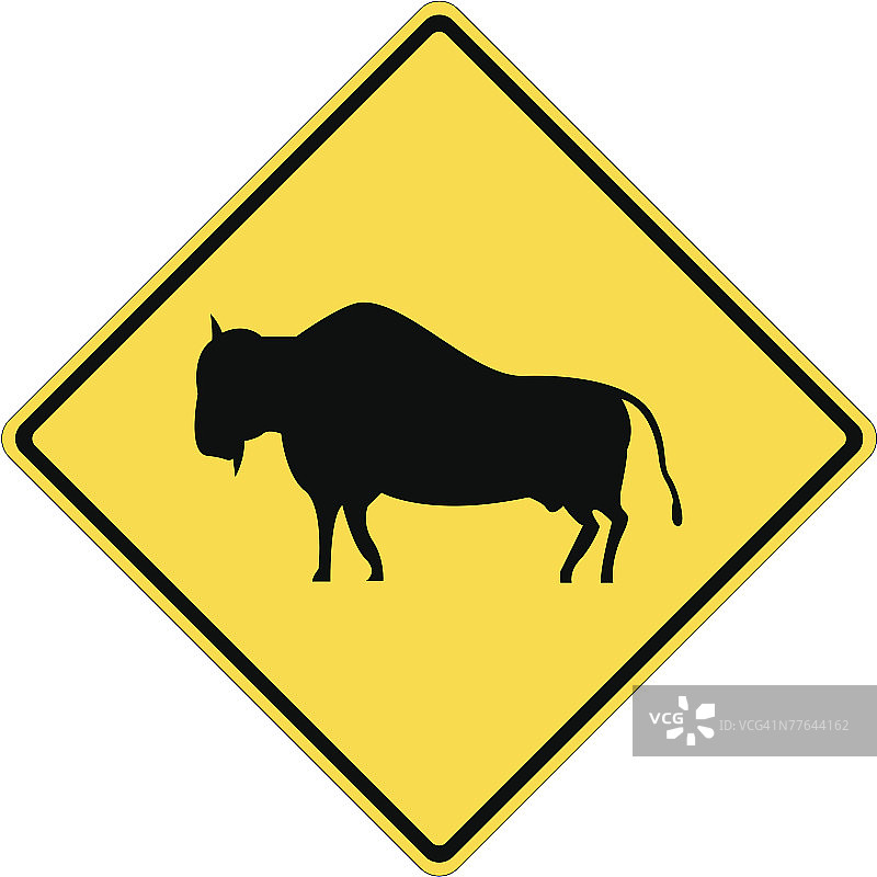 野牛路标图片素材