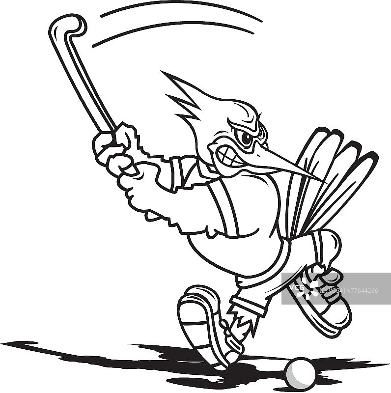 曲棍球运动员小鸟图片素材