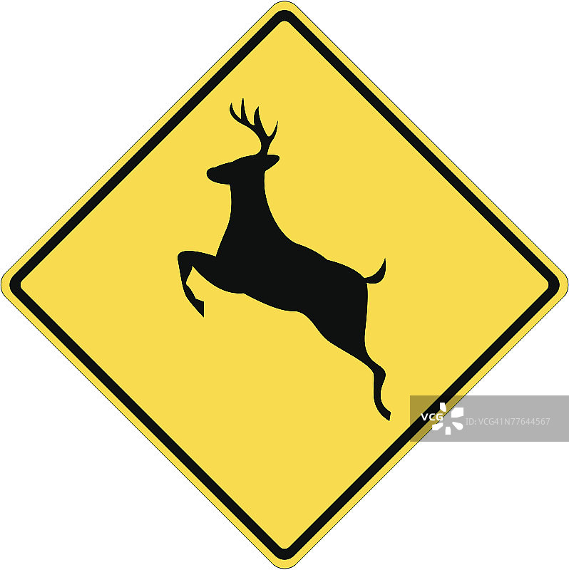 当心鹿出没标志图片素材