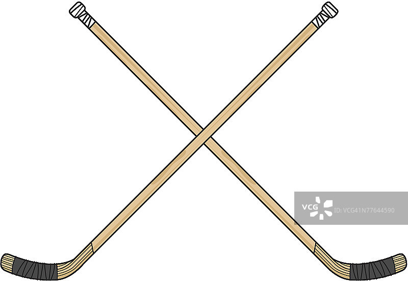 交叉的曲棍球杆图片素材