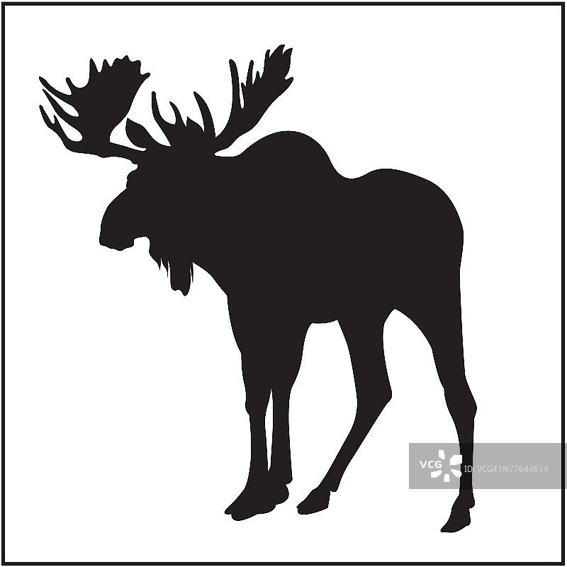 驼鹿轮廓剪影图片素材