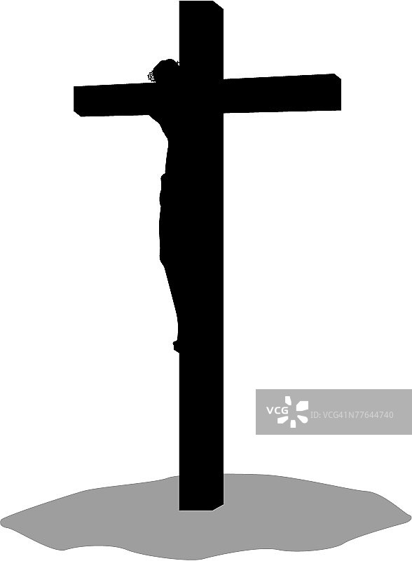 十字架上的基督剪影图片素材