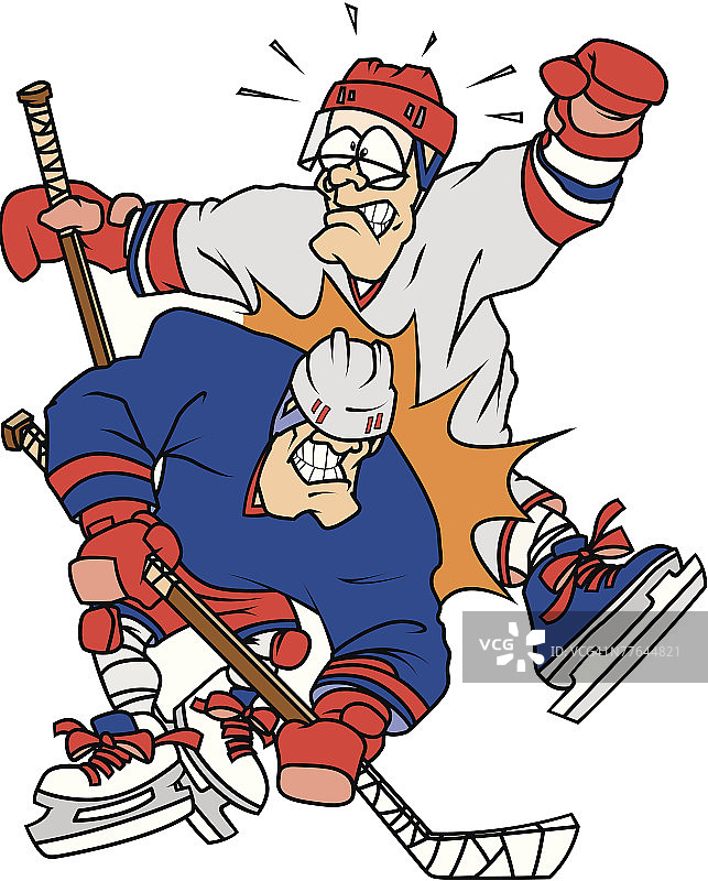 曲棍球运动员相撞图片素材