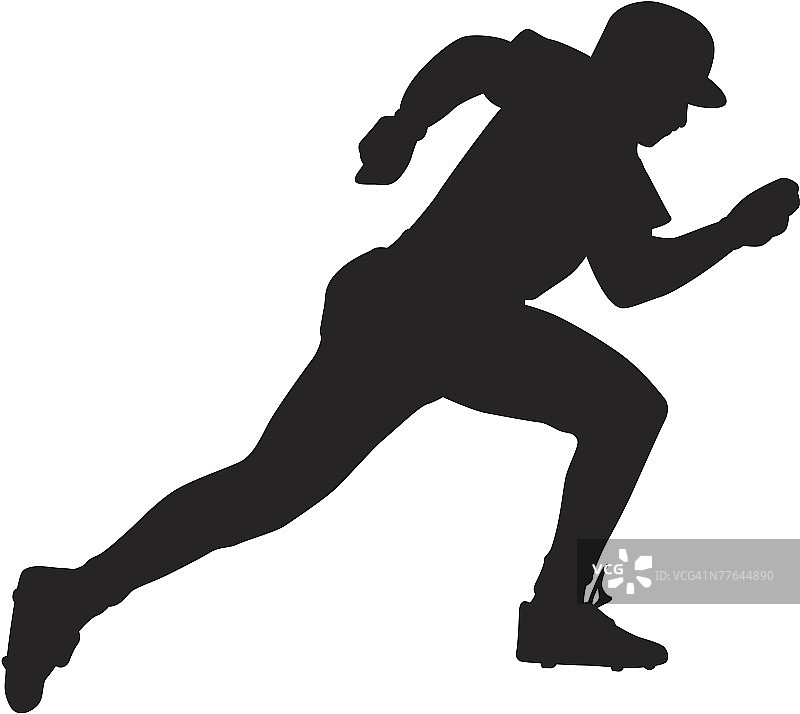 棒球跑垒员的轮廓图片素材