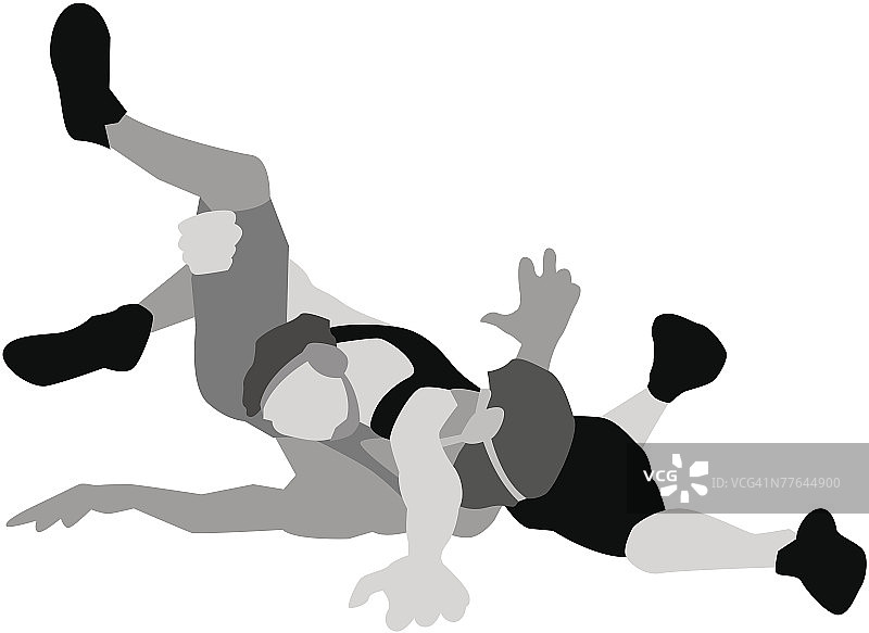 摔跤手被压制图片素材