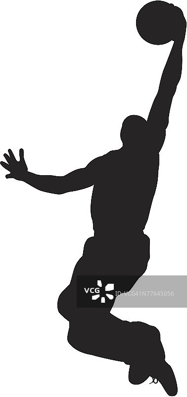 篮球运动员的轮廓剪影图片素材