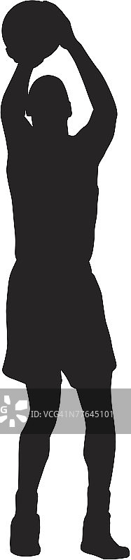 篮球运动员的轮廓剪影图片素材