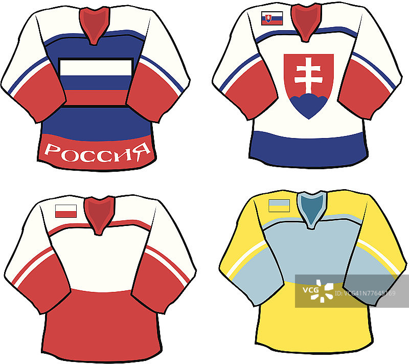 国际冰球队的球衣图片素材