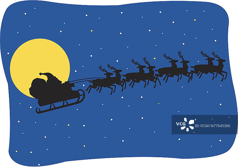 乘坐雪橇的圣诞老人图片素材