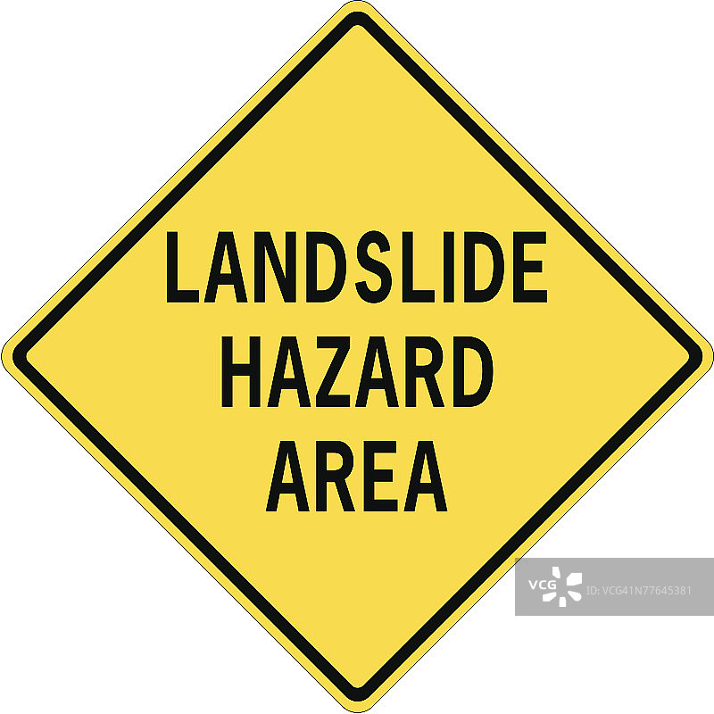 滑坡警示牌图片素材