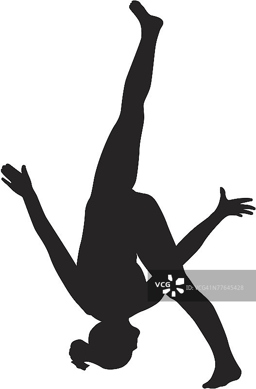 体操运动员的剪影图片素材