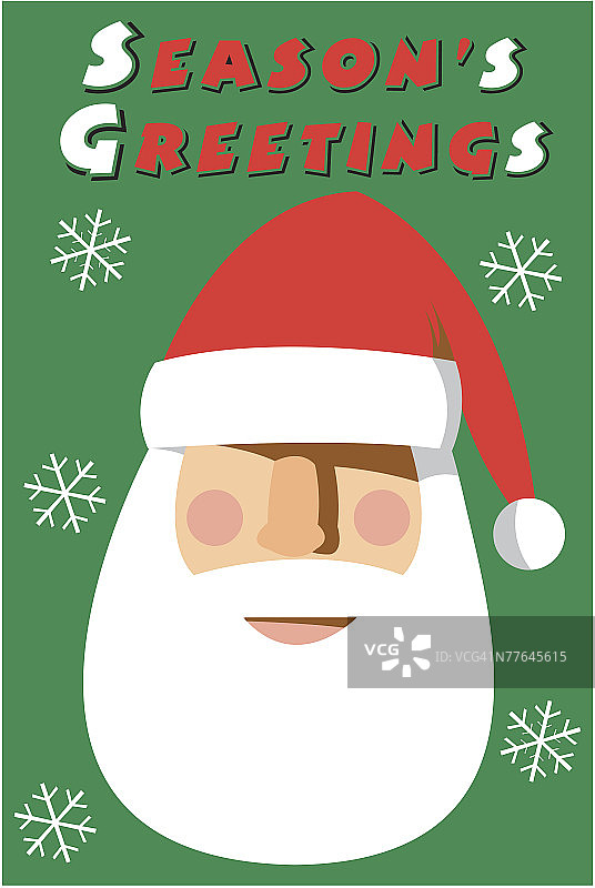 圣诞老人画像的节日问候图片素材