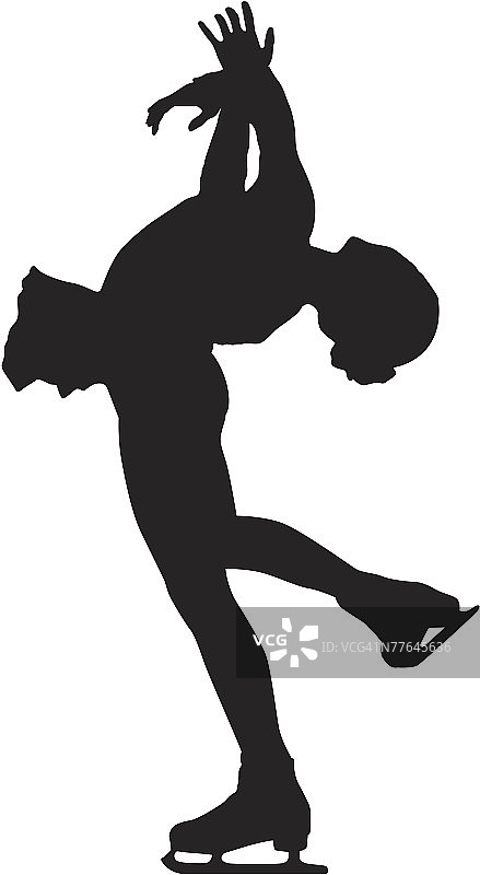 花样滑冰运动员剪影图片素材