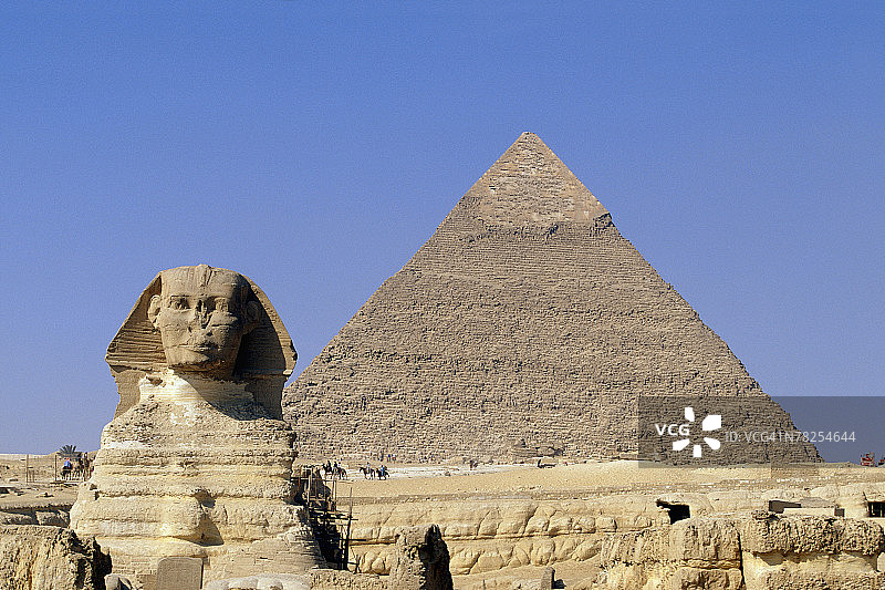 带有狮身人面像的金字塔，埃及图片素材