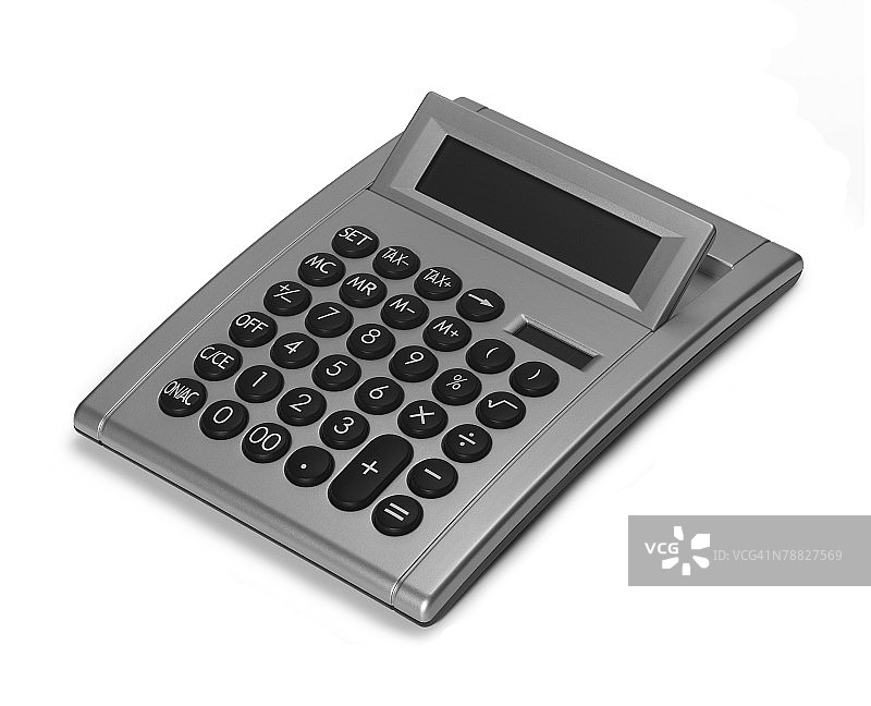 白色背景上的电子计算器图片素材