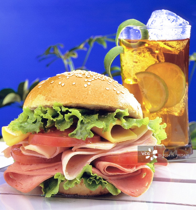 汉堡的特写镜头图片素材