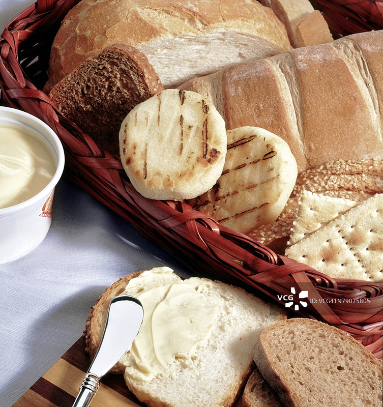 各种面包的特写镜头图片素材