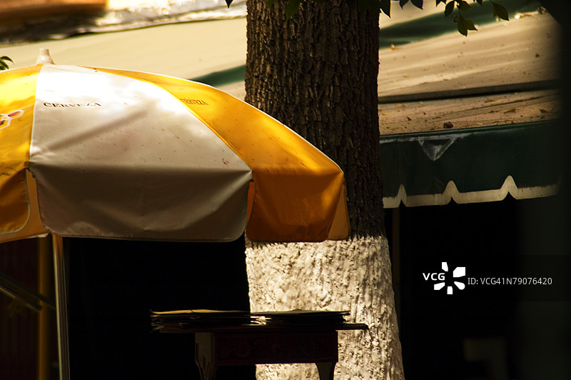 庭院伞的特写镜头图片素材