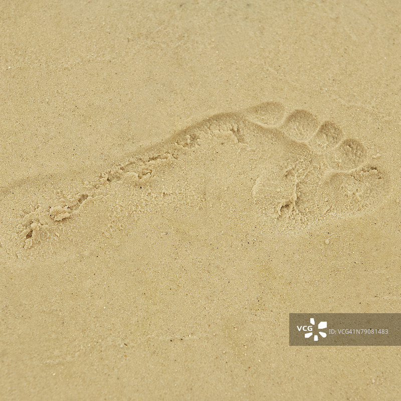 沙滩上的脚印图片素材
