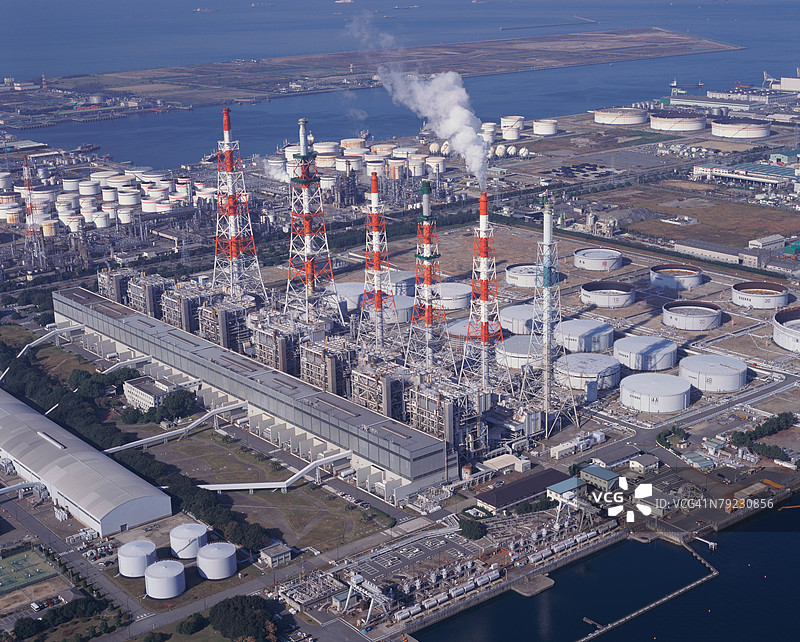 工业厂房的鸟瞰图图片素材