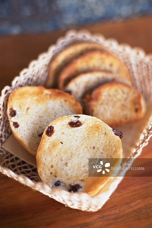 篮子里的水果面包图片素材