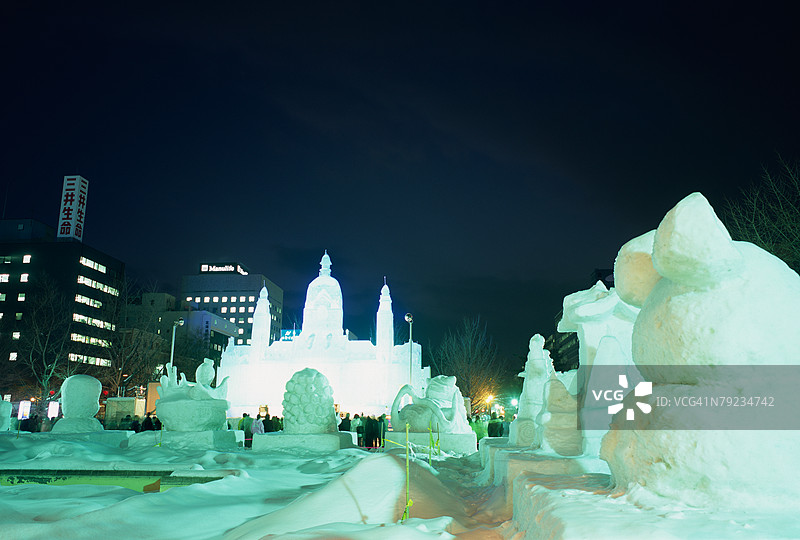 日本北海道札幌雪祭图片素材