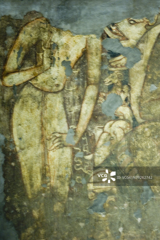 印度马哈拉施特拉邦阿旃陀石窟壁画图片素材