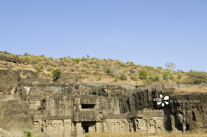 印度马哈拉施特拉邦奥兰加巴德埃洛拉石窟的古老遗址图片素材