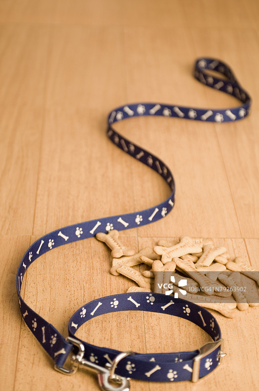 带狗饼干的狗链特写图片素材