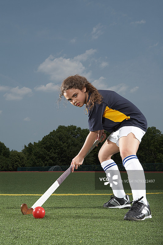 曲棍球运动员的肖像图片素材