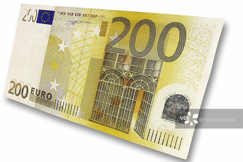 200欧元纸币特写图片素材