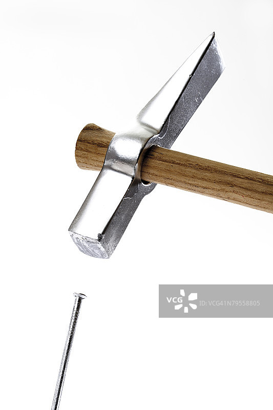 铁锤和钉子特写图片素材