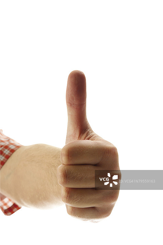 手竖起大拇指特写图片素材