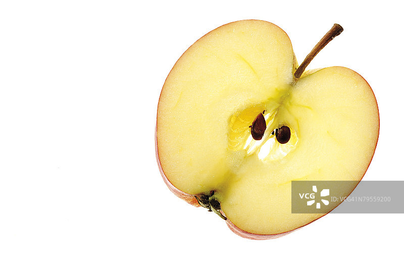 半个苹果特写图片素材