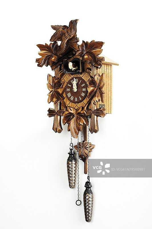 布谷鸟钟特写图片素材