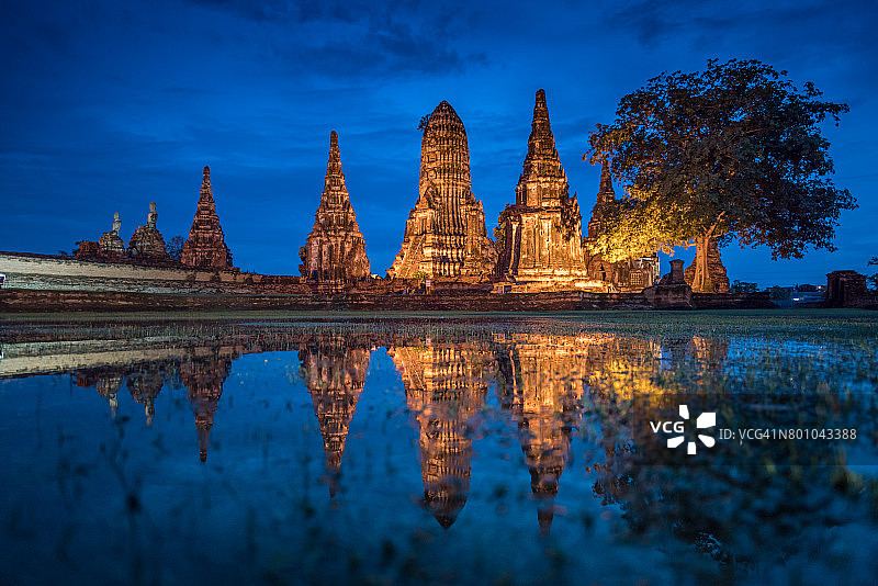 阿瑜陀耶历史公园，联合国教科文组织世界遗产，柴瓦塔纳兰寺图片素材