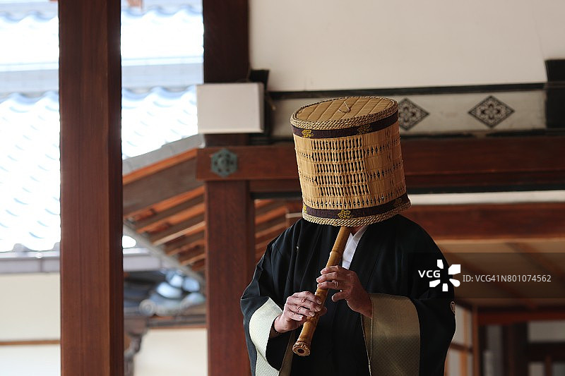 吹奏尺八图片素材