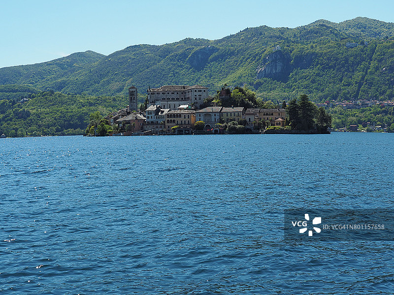 圣朱利奥岛，奥尔塔湖，意大利北部图片素材