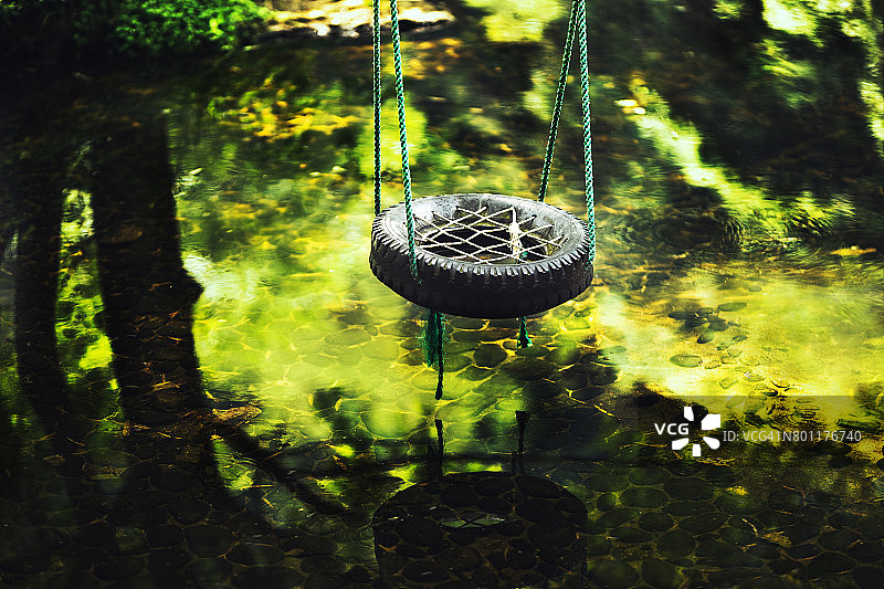 森林中的秋千图片素材